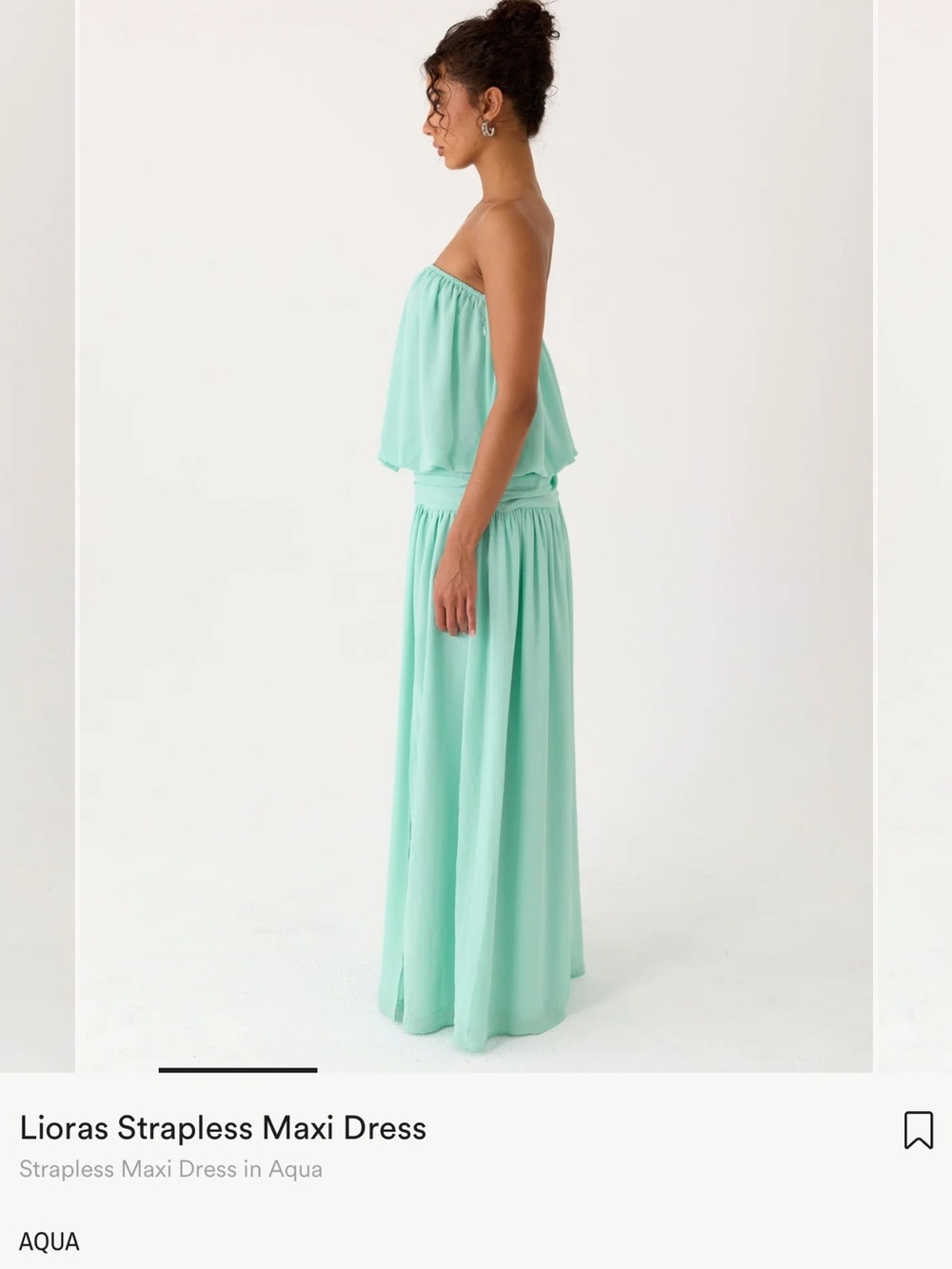 Peppermayo Strapless Maxi Dress in Aqua - Picture 2 of 2